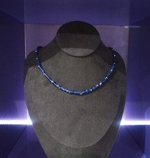 collana unisex lapislazzuli argento 925 placcato oro 18k minerale blu autentico