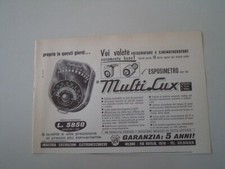 advertising Pubblicità 1958 ESPOSIMETRO MULTILUX MULTI-LUX - MILANO ICE