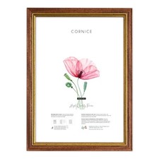 Cornice portafoto da parete noce con profilo oro BRUN foto stampe poster quadri