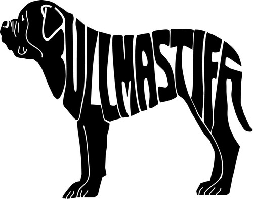 Bullmastiff adesivo auto - bullmastiff,