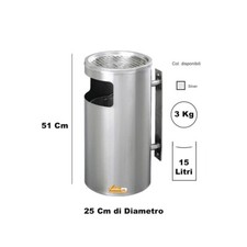 Posacenere con cestino getta - cestino,