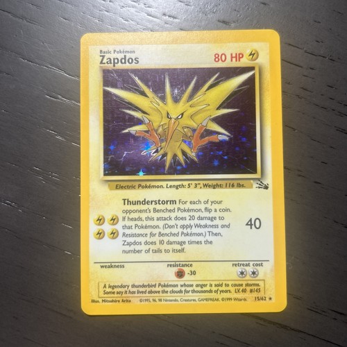 Zapdos holo carta pokémon - holo,
