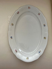 Set piatto portata e zuppiera porcellana cecoslovacca a fiori tipo Durken