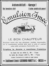 PUBBLICITA' 1926 POLISH IMEC CERA CARROZZERIA AUTO LUSSO MARETTI & C BRESCIA 