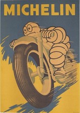 RARE ORIGINAL ITALIAN POSTER 1959 MICHELIN BIBENDUM MOTORCYCLE  