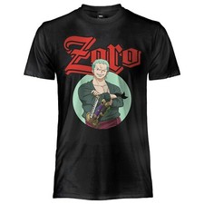 T SHIRT ONE PIECE ZORO ORIGINALE Manga adulto/ Maglia 100% Cotone Nera