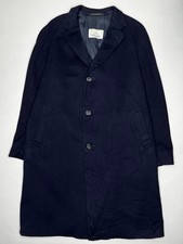 Aquascutum Vintage Coat pure Wool Navy Blue large XL
