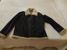 Cappotto In Pelle 100% Aviator Nuovo Vintage Nuovo 