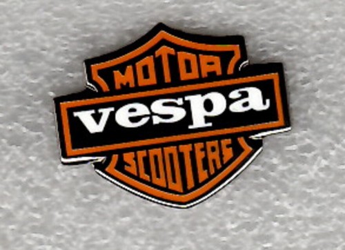 Vespa pin badge orange and - vespa,