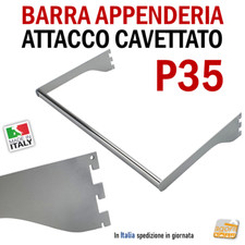 BARRA APPENDERIA ATTACCO CAVETTATO CAVE P35 ATTREZZATURA ARREDO NEGOZIO 60-120cm