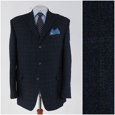 Giacca uomo tweed blu scuro