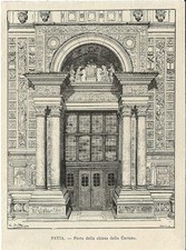 Stampa antica PAVIA Veduta