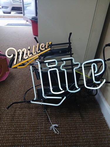 Insegna birra neon miller lite - miller,