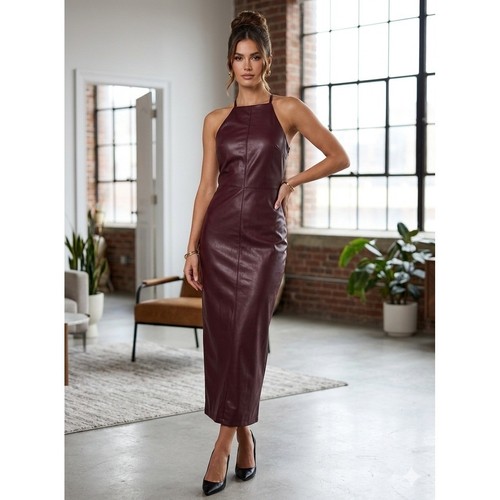 Abito midi zara - zara, ecopelle