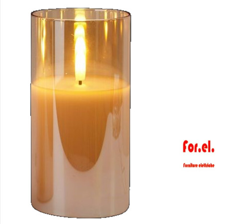 Candela led vetro ambra - in,