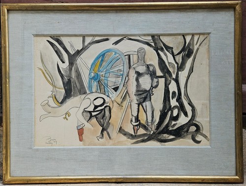 Aquarelle 1949 edouard - aquarelle,