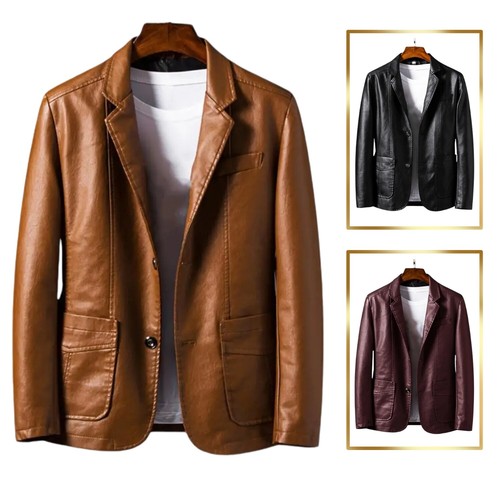 Giacca pelle uomo slim - giacca, in