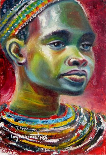 Dipinto olio ritratto - , ragazza