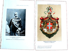 2 STAMPE OTTOCENTESCHE S.M. UMBERTO 1° RE D'ITALIA / STEMMA REGNO D'ITALIA