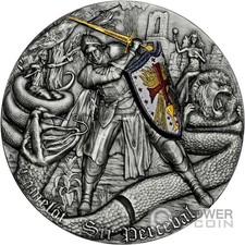 SIR PERCEVAL Camelot 2 oz moneta argento 5$ nuova 2023