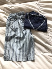 Grigio Perla Pigiama Uomo In Cotone e Seta Blu e Azzurro Taglia M