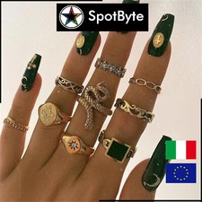 Set 9 Anelli Donna Dorati in