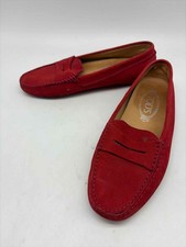 Tod's Red Size 37 Suede Loafer
