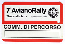 Pass 7° Rally Aviano 19/20 Novembre 1999 Piancavallo Terra Badge Raro Gara Auto