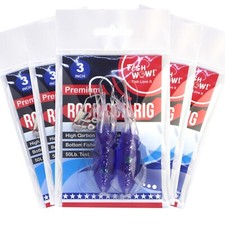 5 pezzi 3" pesca Rock Cod Rig doppia lampadina calamari pesce roccia lingcod esca morbida viola