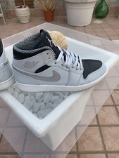 Nike Air Jordan 1 Mid Pure Platinum Metallic Silver 554724-032 EU 44 US 10