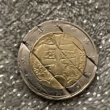 Moneta 2 Euro Slovenia 2009 Slovensko Errore Conio e Annullata dalla Zecca