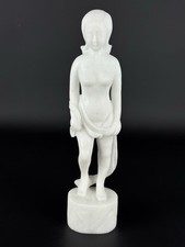 Vintage Statua In Pietra Marmo Scultura Femminile Con Velo Epoca XX Sec.