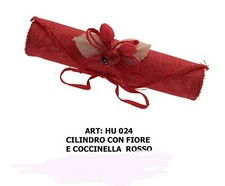 10 BOMBONIERE porta confetti TUBO STOFFA 16X4 PER LAUREA DECORATI A MANO