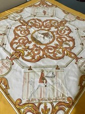 SILK SCARF FOULARD HERMÈS PARIS L’AUBERGE DU CHEVAL BLANC F. HÈRON 70 AUTENTICO