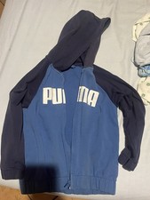 PUMA Boys Graphic Zip Hoodie Sweater 3-4 Years Felpa Cappuccio Bimbo 2022 Blu