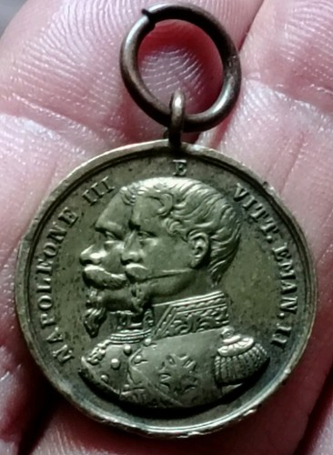 Medaglia ottone 1859 napoleone - medaglia,
