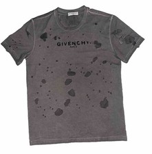 T-shirt uomo Givenchy grigio invecchiato girocollo manica corta logo taglia large