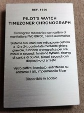 IWC Display Ref.3950 Pilot's Watch Timezoner Chronograph