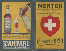 Lotto di n. 3 vademecum -almanacchi-Mentor Campari anni 1929-34-73+ 3 omaggi.