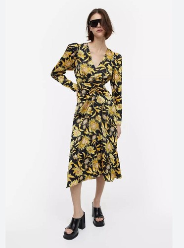 Abito floreale oro - h&m,