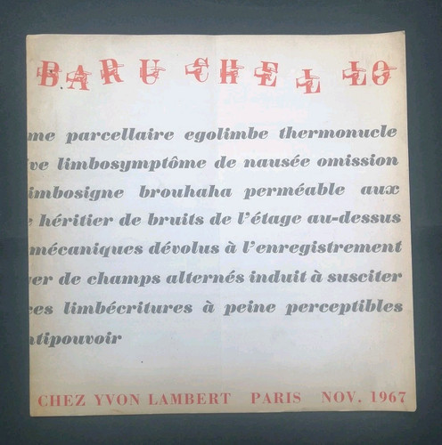 Baruchello chez yvon - yvon, lambert