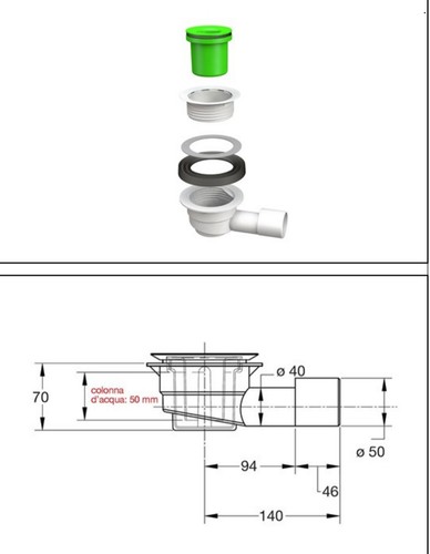 Doccione sifone per piatto - sifone,