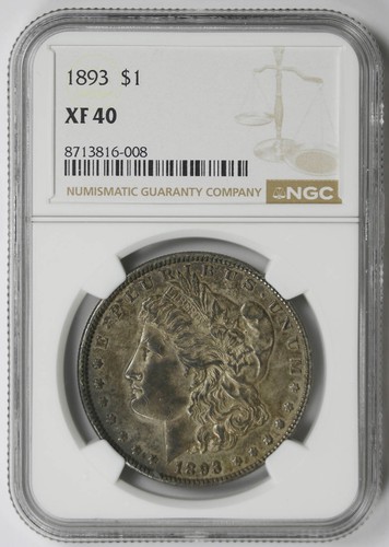 1893 morgan dollar xf 40 - morgan, $1