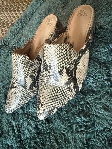 Mules stampa serpente bianco - , e