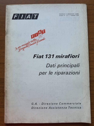 Fiat 131 mirafiori manuale - mirafiori,