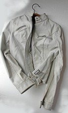 Giacchetto DONNA in VERA PELLE nappa GRIGIO PERLA artigianale taglia 42/44 SLIM