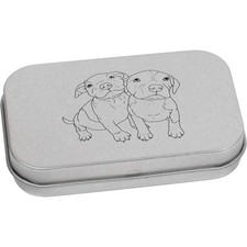 'Adorable Pitbull Puppies' Metal Hinged Tin / Storage Box (TT054654)