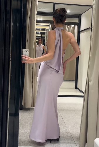 Abito zara lilla raso - zara,