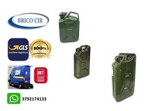 Tanica benzina per carburante diesel 5 10 20 lt in metallo verde militare