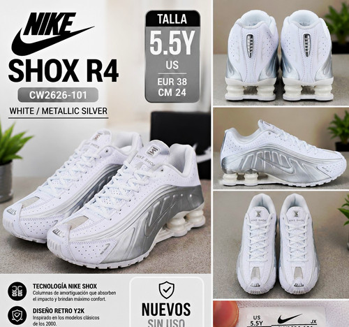Nike shox bianco - r4, bianco/argento